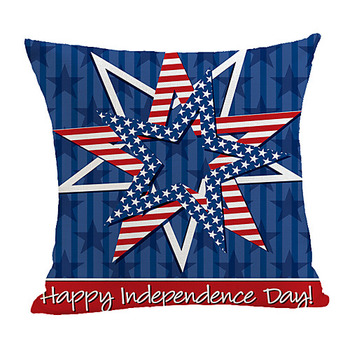 

Double Side Print Independence Day Cushion Cover 1PC Faux Linen Soft Square Throw Pillow Cover Cushion Case Pillowcase for Sofa Bedroom 45 x 45 cm (18 x 18 Inch) Superior Quality Machine Washable