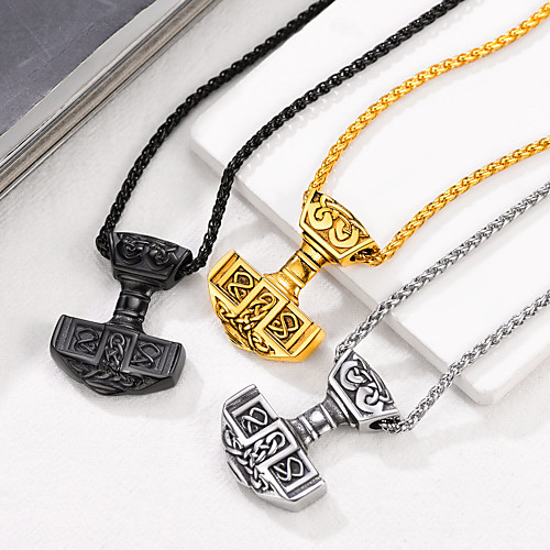 

Women's Men's Pendant Necklace Necklace Artistic Vintage Titanium Steel Silver Gold Black 555 cm Necklace Jewelry 1pc For Halloween Gift Birthday Party Festival / Charm Necklace