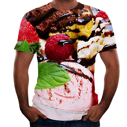 

Men's T shirt 3D Print 3D Rivet Mesh Short Sleeve Casual Tops White Red Yellow