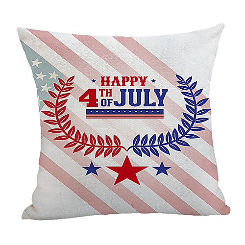 

Double Side Print Independence Day Cushion Cover 1PC Faux Linen Soft Square Throw Pillow Cover Cushion Case Pillowcase for Sofa Bedroom 45 x 45 cm (18 x 18 Inch) Superior Quality Machine Washable