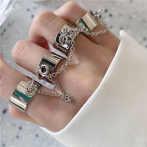 

Band Ring Silver Alloy European Trendy Rock 1 set Adjustable / Women's