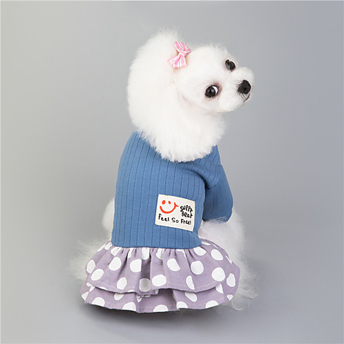 

Dog Cat Dress Dot Basic Adorable Cute Dailywear Casual / Daily Dog Clothes Puppy Clothes Dog Outfits Breathable Blue Pink Costume for Girl and Boy Dog Padded Fabric S M L XL XXL