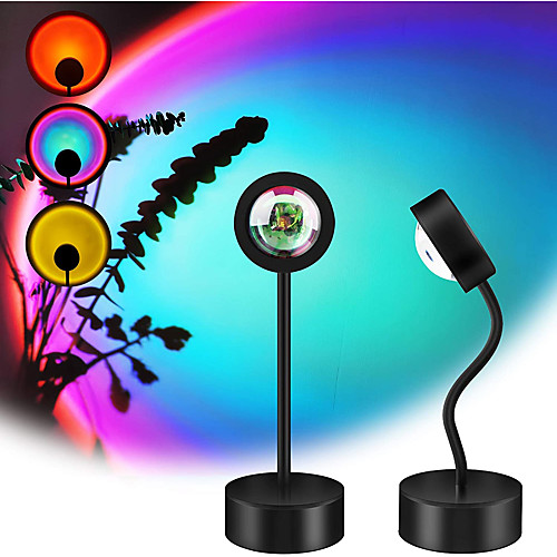 

Sunset Lamp Projector Instagram 360 Degree Flexible Rotation Rainbow Projector Light, LED Night Light USB Floor Stand Sunset Light Romantic Gift Home Decor Party Living Room Photo