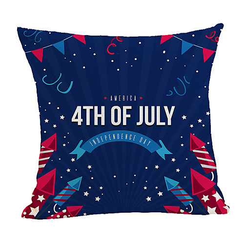 

Double Side Print Independence Day Cushion Cover 1PC Faux Linen Soft Square Throw Pillow Cover Cushion Case Pillowcase for Sofa Bedroom 45 x 45 cm (18 x 18 Inch) Superior Quality Machine Washable