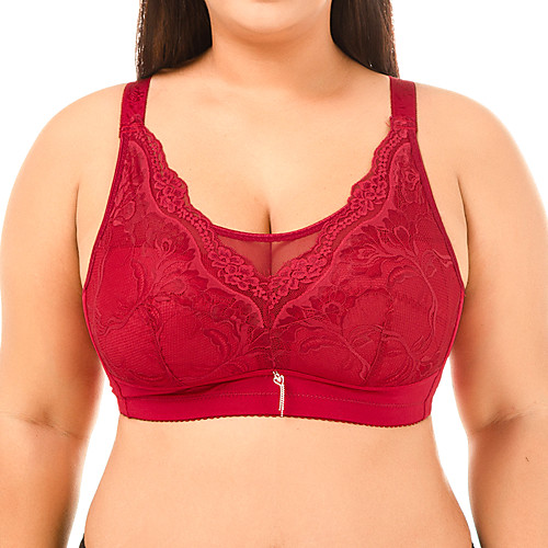 

Women's Bras & Bralettes Push-up 3/4 Cup Stitching Lace Sexy Sexy Black