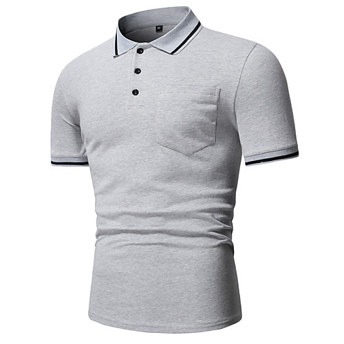

Men's Golf Shirt Tennis Shirt Other Prints Plain Short Sleeve Casual Tops Cotton Gray