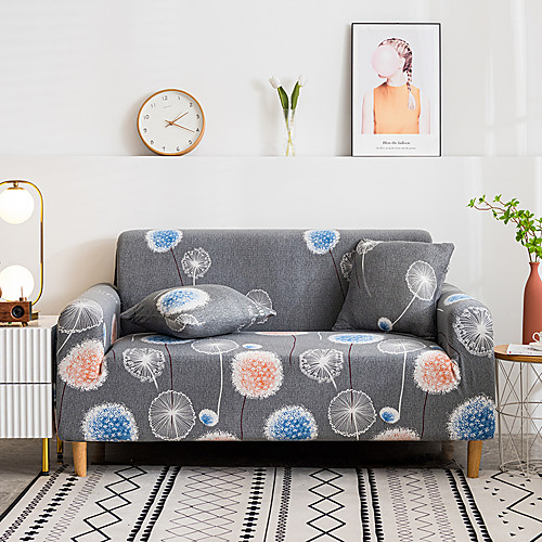 

Sofa Cover Furniture Protector Soft Stretch Spandex Fabric Gray Plant