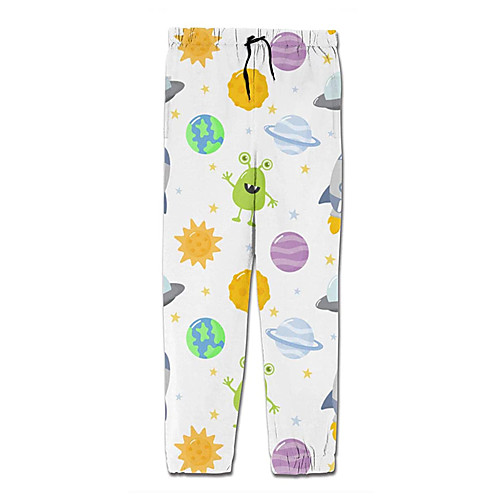 

Men's Casual Athleisure Daily Sports Jogger Pants Sweatpants Pants Cartoon Full Length 3D Print Drawstring Pocket White