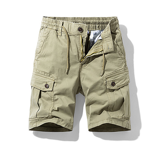 

Men's Shorts Cargo Shorts Shorts Pants Solid Colored Black Army Green Khaki Dark Gray