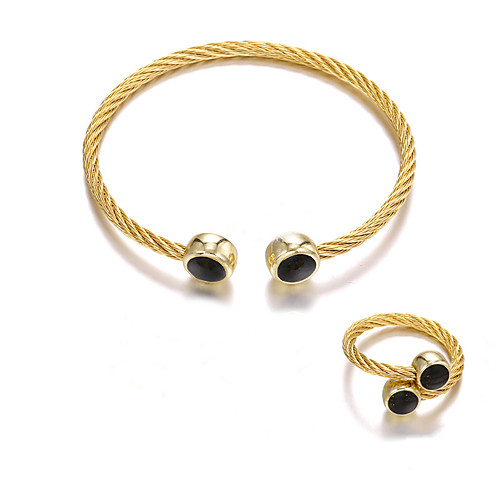 

bracelet set accessories titanium steel wire rope ring bracelet set simple stainless steel ring bracelet