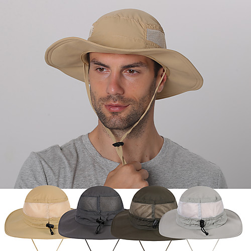 

Women's Men's Sun Hat Fishing Hat Fisherman Hat Hiking Hat 1 PCS Outdoor Portable Sunscreen UV Resistant Ultraviolet Resistant Hat Solid Color Nylon Dark Grey Army Green Grey for Camping / Hiking