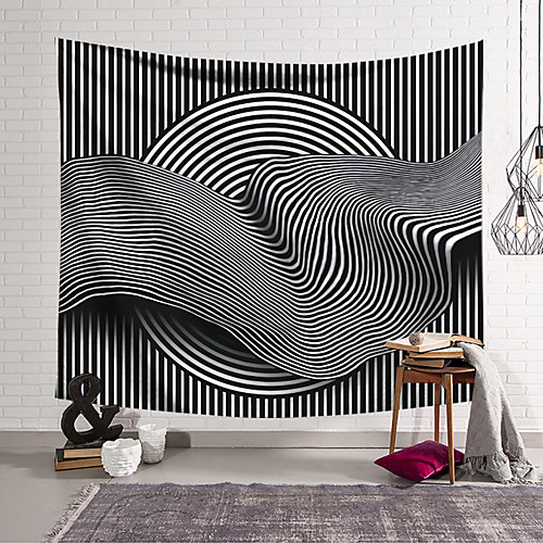 

3D Geometric Wall Tapestry Art Decor Blanket Curtain Hanging Home Bedroom Living Room Decoration Polyester Line