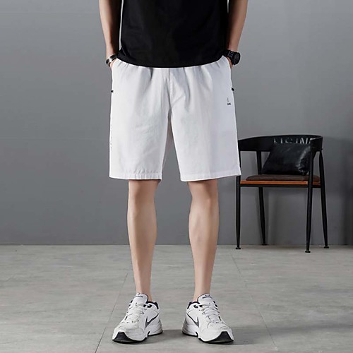 

Men's Shorts Chino Shorts Pants Solid Color Deep Blue White Light gray