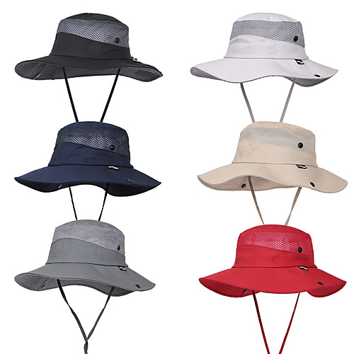 

Men's Hiking Cap 1 PCS Outdoor Portable Sunscreen Ultra Light (UL) Breathable Hat Solid Color Nylon Black Red Grey for Hunting Fishing Climbing / Quick Dry