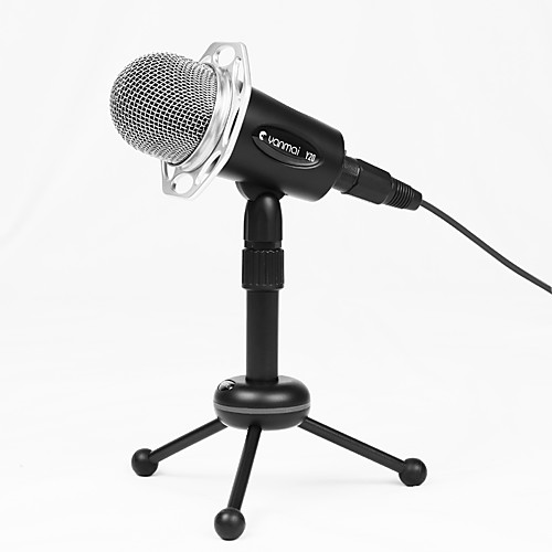 

professional 3.5 mm wire condenser microphone with tripod stand holder handheld mic for computer karaoke video studio recording