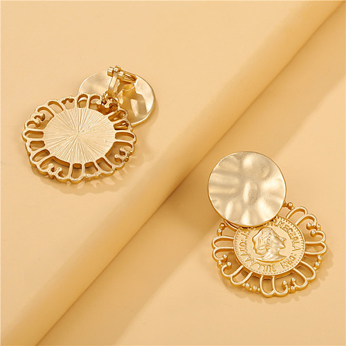 

metal portrait asymmetrical earrings exquisite personality earrings ear clips female