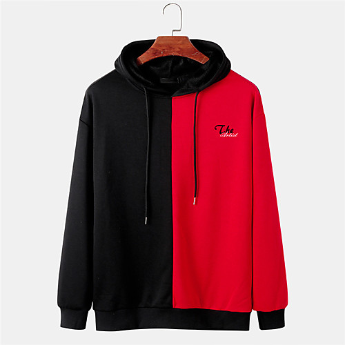 

Men's Pullover Hoodie Sweatshirt Color Block Graphic Prints 3D Hooded Sports & Outdoor Daily Sports Hot Stamping Basic Casual Hoodies Sweatshirts Long Sleeve Blushing Pink Black
