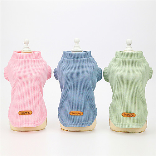 

Dog Cat Shirt / T-Shirt Solid Colored Basic Cute Dailywear Casual / Daily Dog Clothes Puppy Clothes Dog Outfits Breathable Blue Pink Green Costume for Girl and Boy Dog Padded Fabric S M L XL XXL