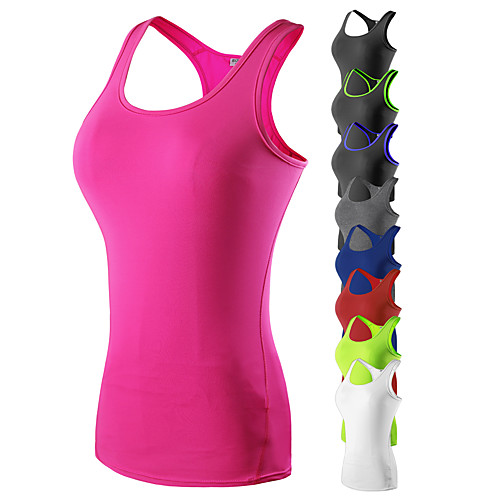 

YUERLIAN Women's Sleeveless Running Shirt Compression Tank Top Racerback Vest / Gilet Base Layer Top Athletic Quick Dry Breathable Exercise & Fitness Running Jogging Sportswear Solid Colored