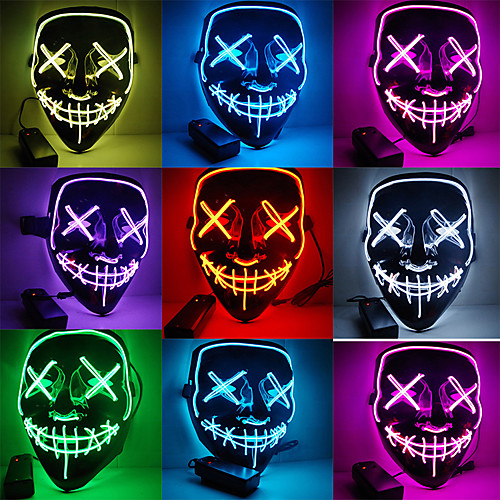 

LED Mask Luminous Glowing Halloween Party Mask Neon EL Mask Halloween Cosplay Mask Mascara Horror Maska