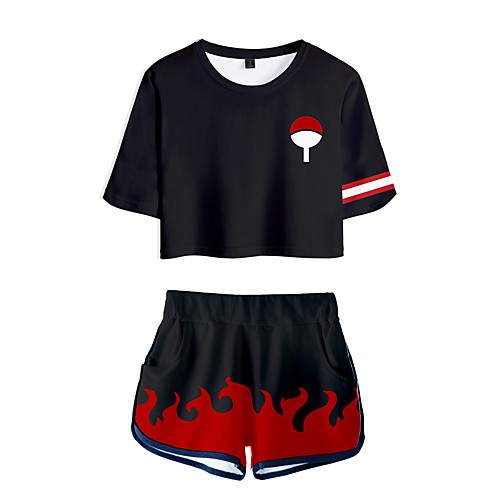 

Inspired by Naruto Hatake Kakashi Cosplay Costume Outfits Terylene Graphic Prints 2 Piece Printing Harajuku Shorts For Women's / Men's