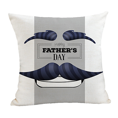 

Double Side Print Father's Day Cushion Cover 1PC Faux Linen Soft Decorative Square Pillowcase for Sofa Bedroom 45 x 45 cm (18 x 18 Inch) Superior Quality for Patio Garden Farmhouse Bench Couch