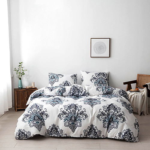 

Duvet cover set with zipper with botanical floral printed, soft natural breathable durable and hypoallergenic