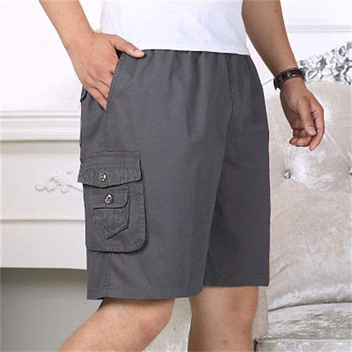 

Men's Cargo Shorts Tactical Cargo Pants Solid Color Ankle-Length Black Yellow Army Green Khaki Dark Gray