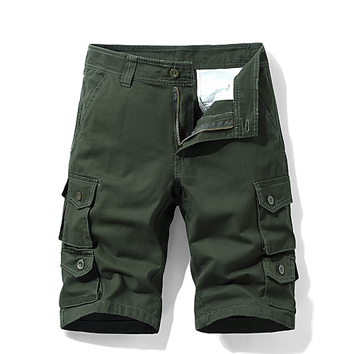 

Men's Shorts Cargo Shorts Shorts Pants Solid Colored ArmyGreen Black Blue Khaki Gray