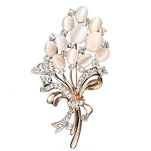 

jewelrypal fashion flower brooch pins for women bouquet wedding crystal brooch