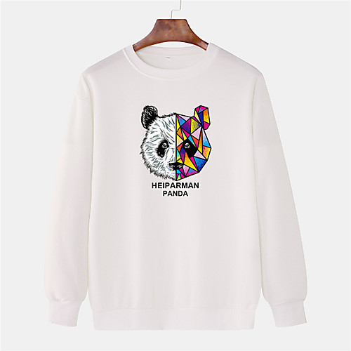 

Men's Pullover Sweatshirt Cartoon Graphic Prints Panda 3D Round Neck Sports & Outdoor Daily Sports Hot Stamping Basic Casual Hoodies Sweatshirts Long Sleeve Yellow Blushing Pink White