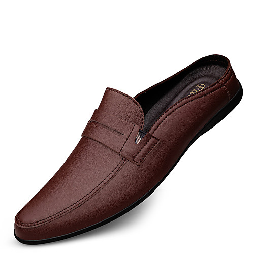 

Men's Clogs & Mules Leather Shoes Casual Vintage Classic Daily Party & Evening Nappa Leather Cowhide Breathable Non-slipping Wear Proof Booties / Ankle Boots White Black Brown Spring Summer
