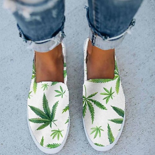 

Women's Sneakers Slip-on Sneakers Platform Round Toe Canvas White