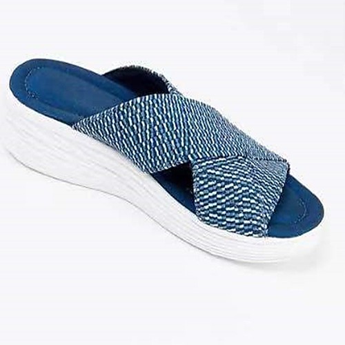 

Women's Sandals Flat Heel Round Toe PU Black Blue Green