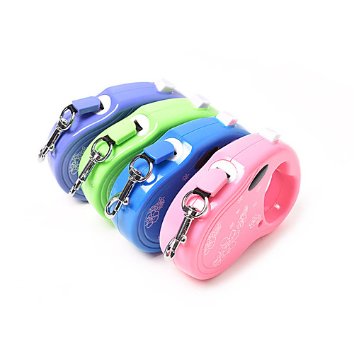 

Dog Cat Training Leash Dog Leash Pet Walking Leash Retractable Adjustable Flexible Escape Proof With Anti-Slip Handle Outdoor Walking Flower Nylon Small Dog Medium Dog Purple Blue Pink Green