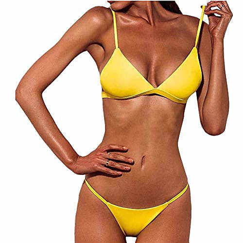 

Women's Bikini 2 Piece Swimsuit Push Up Solid Color Wine Red Yellow Blushing Pink Gray Orange Swimwear Bathing Suits New Fashion Sexy / Padded Bras / Beach