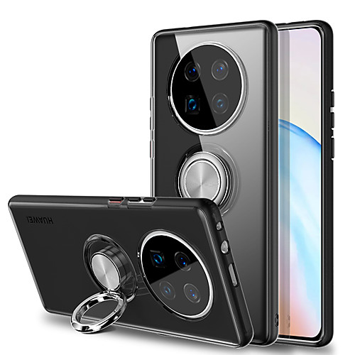 

Luxury Metal Ring Holder Phone Case For Huawei Mate 40 Pro Mate 30 Pro Huawei P30 Pro P20 Pro Nova 4 Shockproof Bumper Clear Back Cover