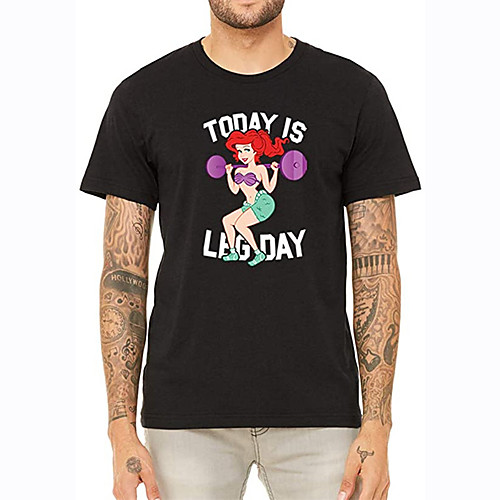 

Men's Unisex Tee T shirt Hot Stamping Graphic Prints Mermaid Plus Size Print Short Sleeve Casual Tops 100% Cotton Basic Designer Big and Tall Black Red Navy Blue