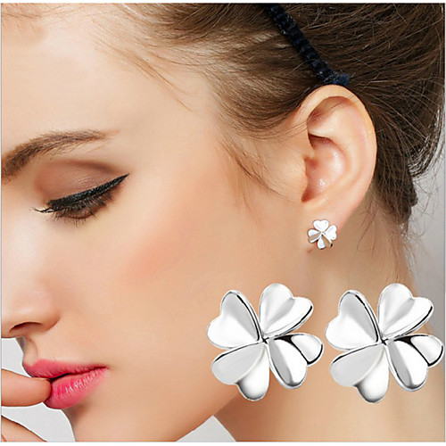

stud earrings female clover stud earrings sterling silver earrings silver jewelry hypoallergenic earrings