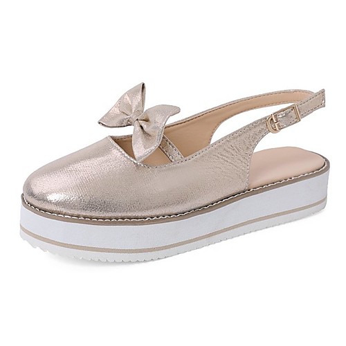 

Women's Loafers & Slip-Ons Platform Sandals Flat Heel Open Toe PU Solid Colored Black Blue Pink