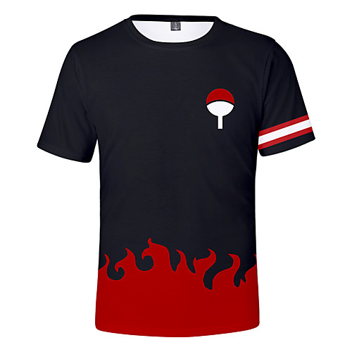 

Inspired by Naruto Uchiha Sasuke Cosplay Costume T-shirt Terylene Graphic Prints Printing Harajuku Graphic T-shirt For Women's / Men's