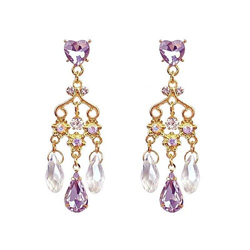 

Women's Hoop Earrings Tassel Fringe Drop Heart Stylish Cute Earrings Jewelry Gold For Party Wedding 1 Pair