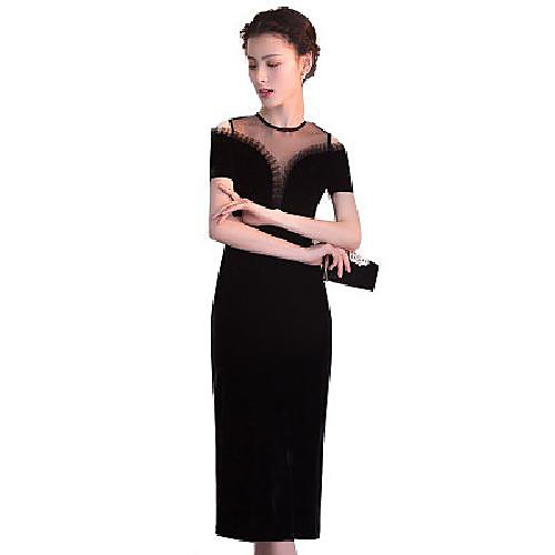 

banquet evening dress 2020 new autumn atmosphere party party slim ladies dress mid-length small dress skirt