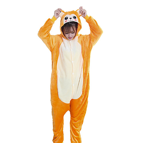 

Adults' Kigurumi Pajamas Monkey Onesie Pajamas Flannelette Orange Cosplay For Men and Women Animal Sleepwear Cartoon Festival / Holiday Costumes
