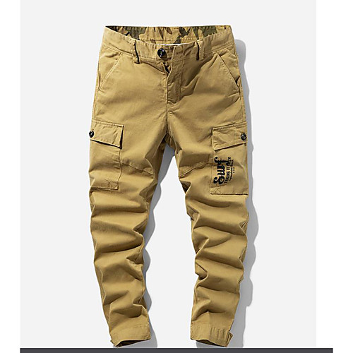 

Men's Cargo Tactical Cargo Pants Letter Black Army Green Khaki Dark Gray