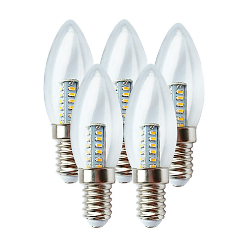 

LED Candle Lights 5pcs 3W 100 lm E14 C35 25 LED Beads SMD 3014 200-240 V