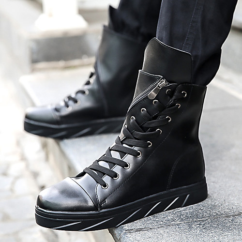 

Men's Boots Business Classic British Daily Office & Career PU Breathable Non-slipping Wear Proof Black / White White Black Spring Summer