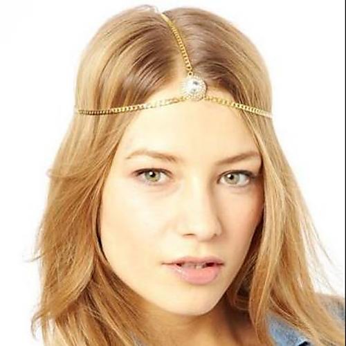 

Luxury Fashion Alloy Headpiece with Crystals / Chain 1 Piece Special Occasion / Party / Evening Headpiece