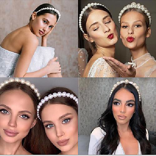 

pearl headband princess hair headdress super fairy bridal hair accessories retro headband women