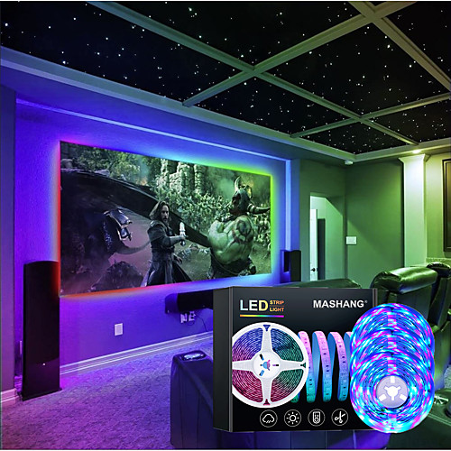 

LED Strip Lights Music Sync RGB Smart LED Lights 15M(3x5M) Tiktok Lights 900LEDs SMD 2835 Color Changing with 24 keys Remote Bluetooth Controller for Home Bedroom TV Back Lights DIY Deco